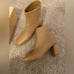 Camel Square Toe Ankle Boots size 7